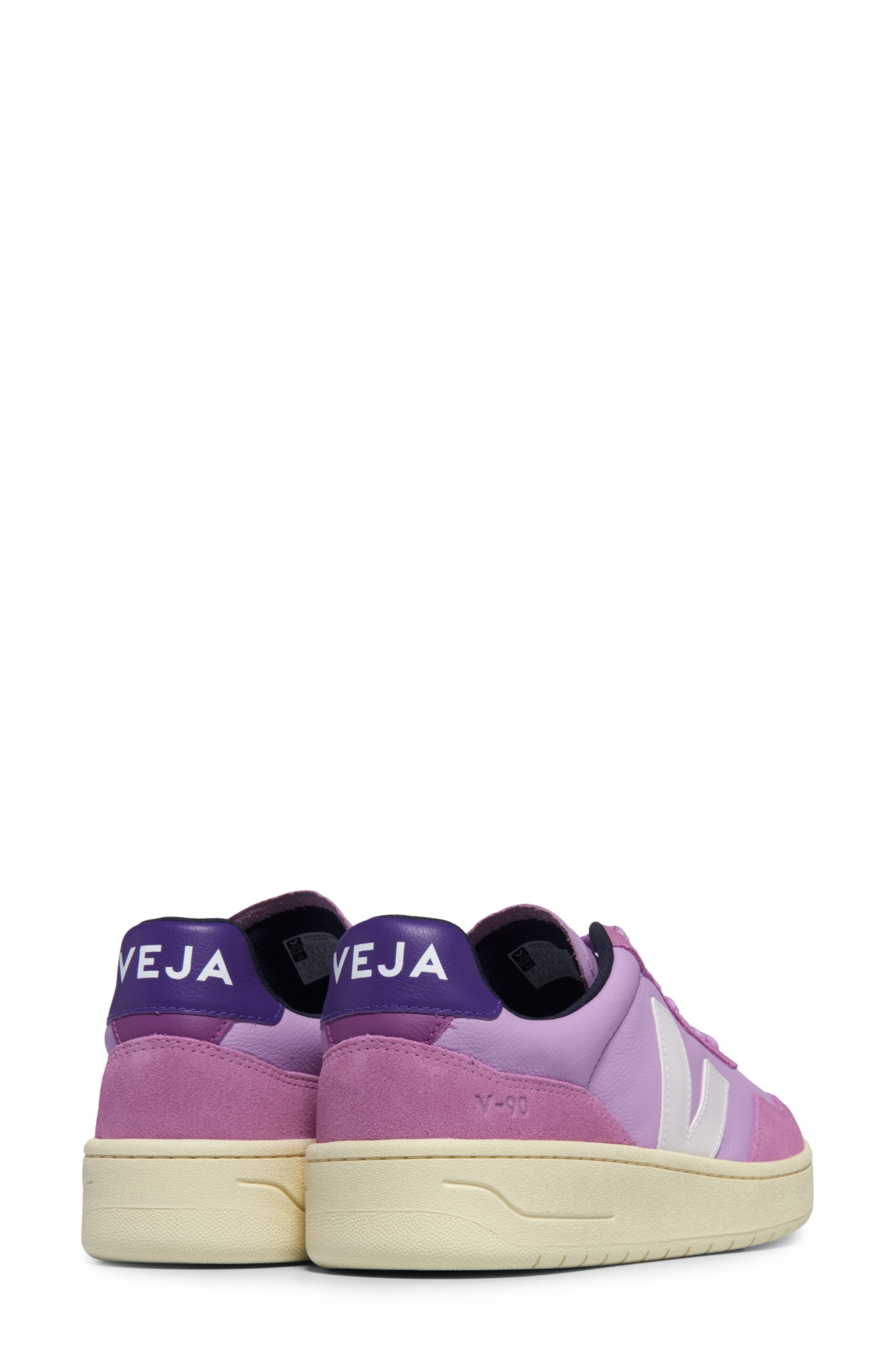 V-90 Leather Sneaker, Alternate, color, ORCHID WHITE