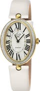 GV2 Piazza Navona Diamond Dial Leather Strap Watch, 29mm x 38mm
