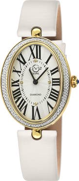 GV2 Piazza Navona Diamond Dial Leather Strap Watch, 29mm x 38mm