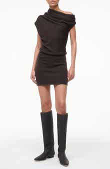 Mabel One-Shoulder Cap Sleeve Merino Wool Sweater Dress