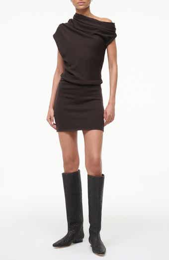 Mabel One-Shoulder Cap Sleeve Merino Wool Sweater Dress