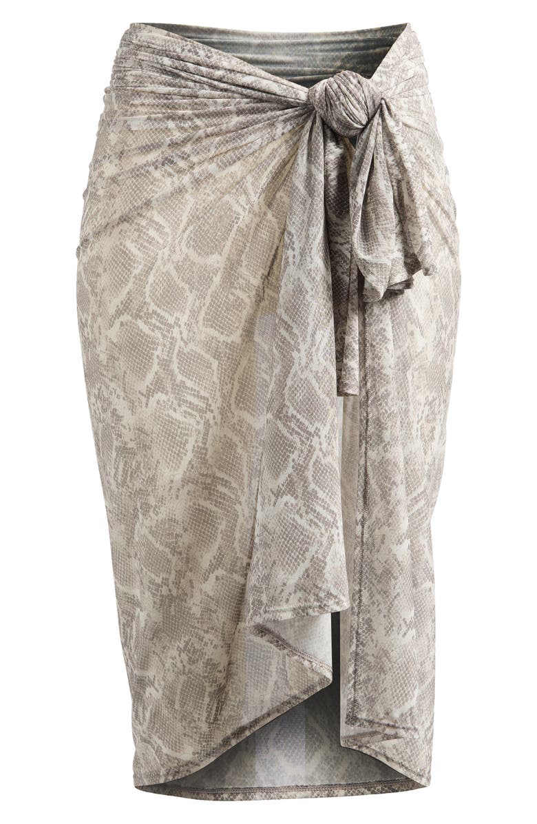 Good American Snakeskin Print Mesh Sarong, Alternate, color,