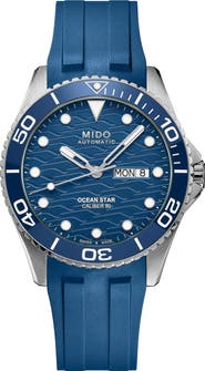MIDO Ocean Star 200C Automatic Rubber Strap Watch, 42.5mm