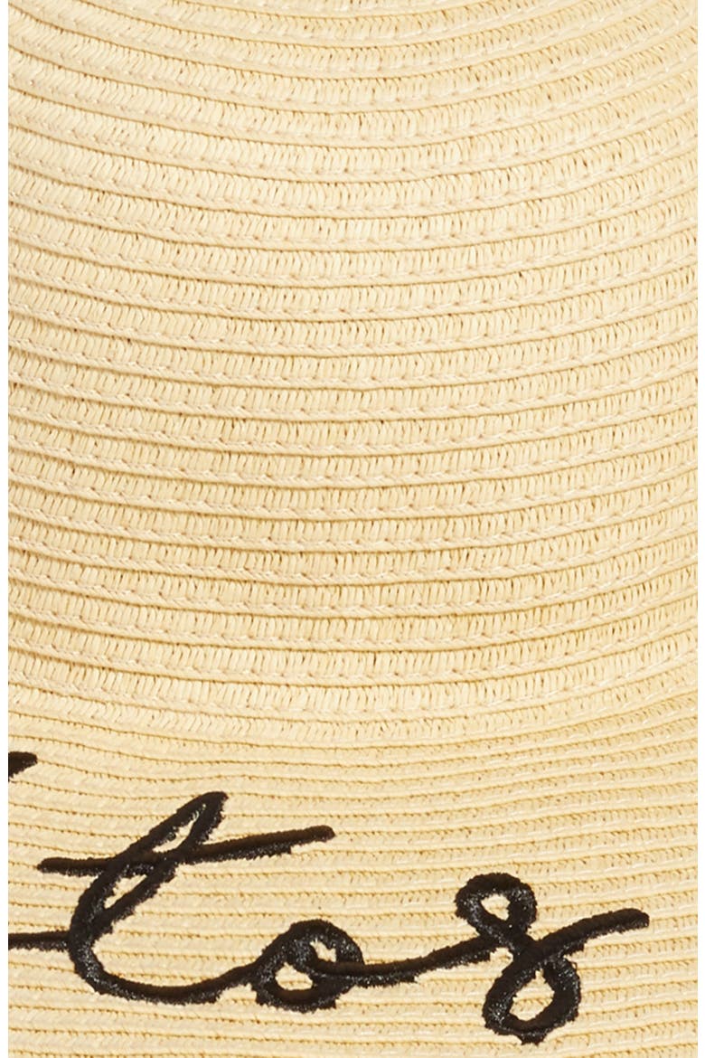 No Photos Please Floppy Straw Hat, Alternate, color, NATURAL/ BLACK