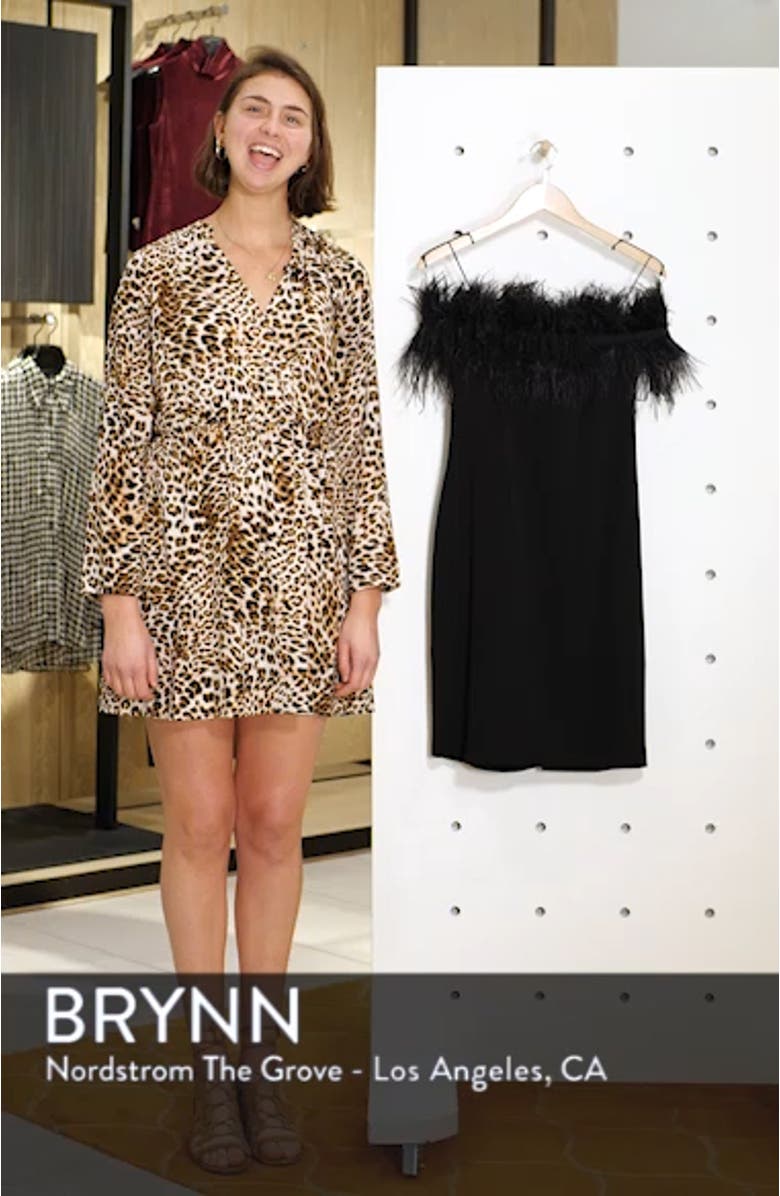 Feather Trim Off the Shoulder Dress, sales video thumbnail
