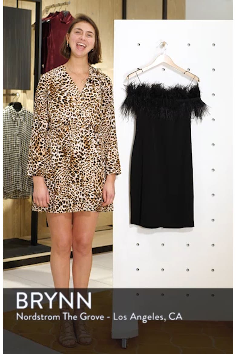 Feather Trim Off the Shoulder Dress video