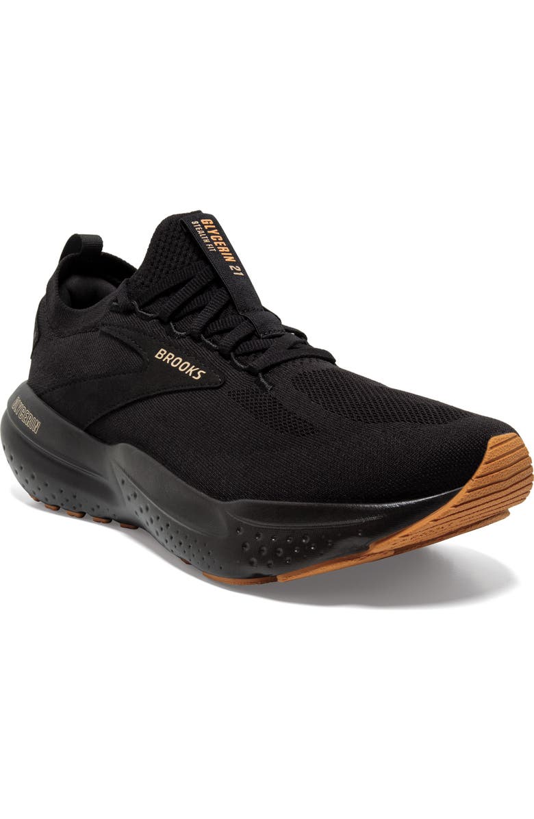 Brooks Glycerin StealthFit 21 Running Shoe, Main, color, Black/ Cream/ Biscuit