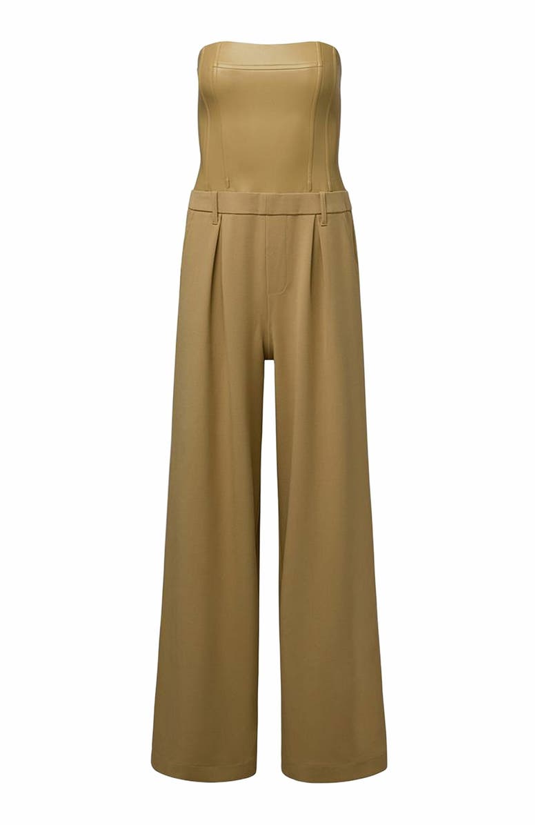 WeWoreWhat Corset Wide Leg Jumpsuit, Main, color, Wheat