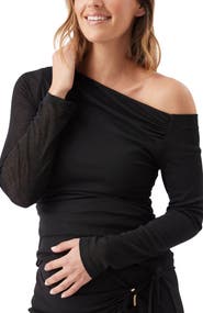 Ripe Maternity Rhi Long Sleeve Off Shoulder Maternity Top
