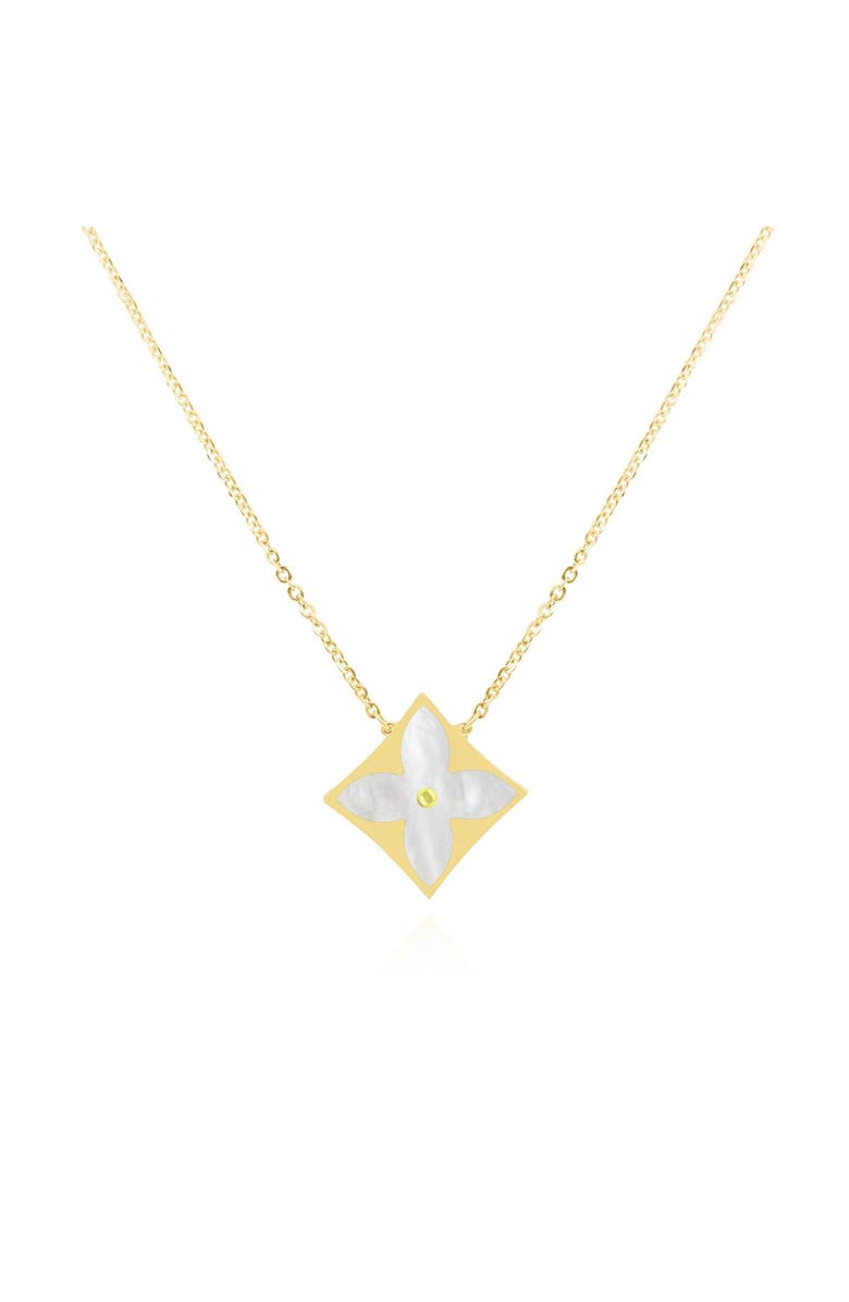 The Lovery Fine Jewelry Mother of Pearl Luxe Flower Necklace, Main, color, Mother Of Pearl