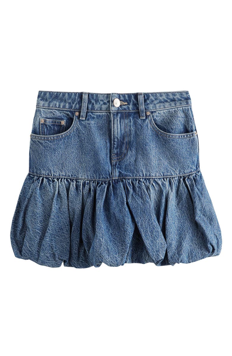 NEXT Puffball Denim Miniskirt, Alternate, color, Blue