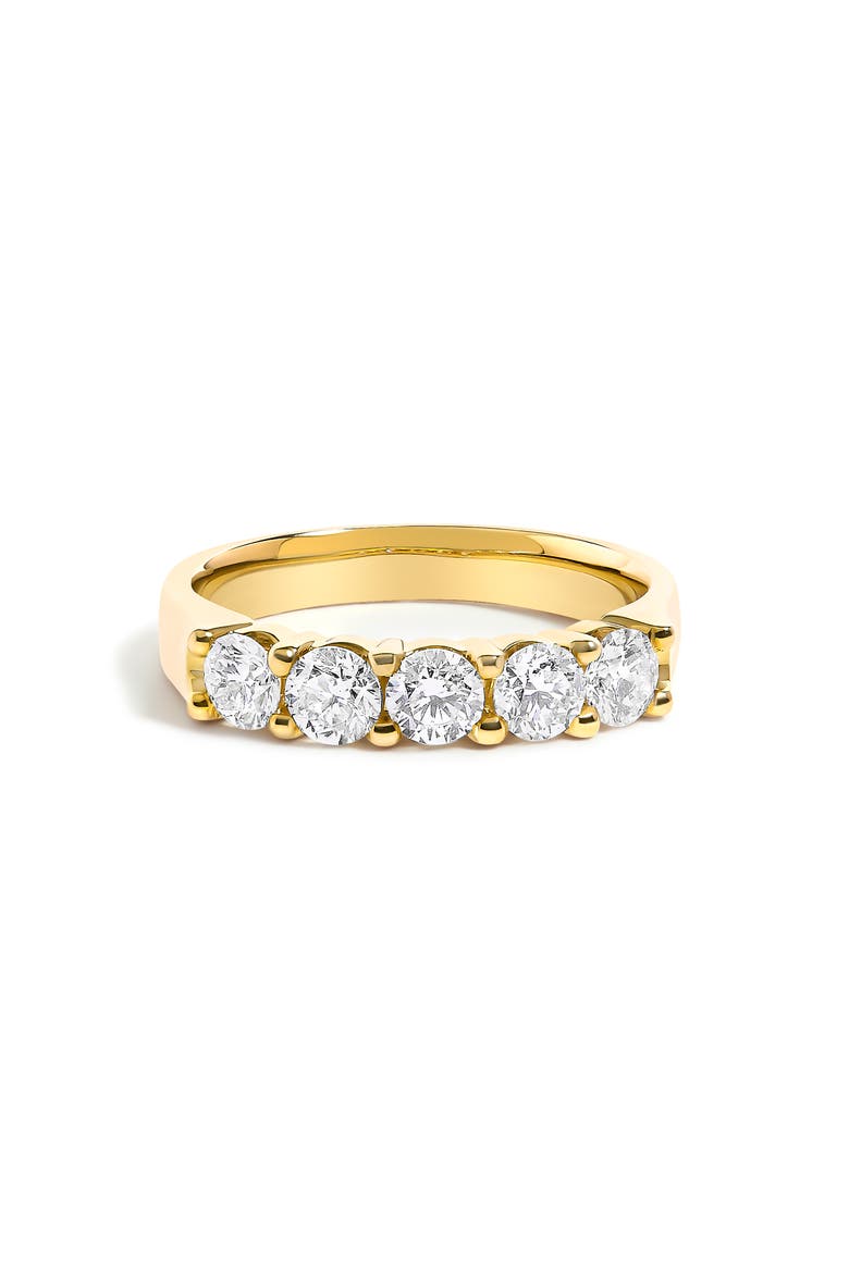 14K Gold 1.00 Ctw Diamond 5 Stone Band Ring, Main, color, Yellow Gold
