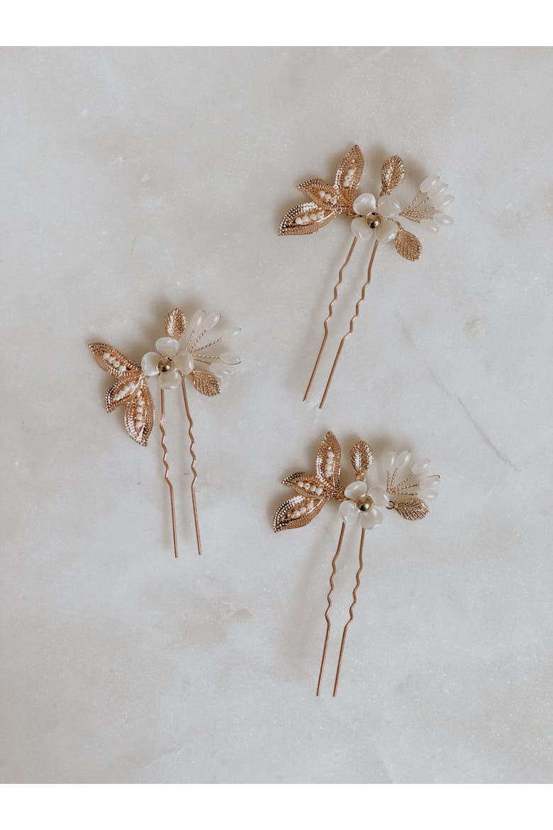 Cassia Bridal Pins, Main, color, Gold