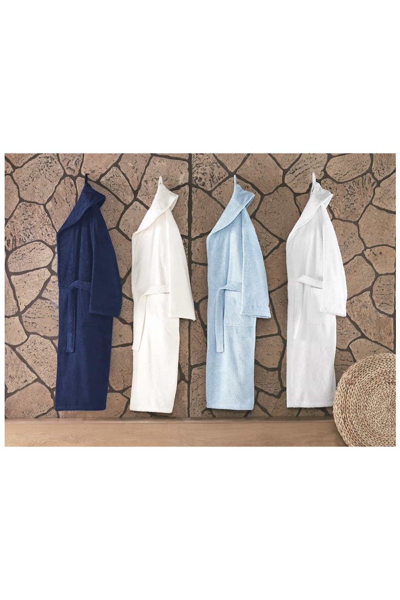 Shawl Turkish Cotton Bathrobe, Alternate, color, NAVY BLUE
