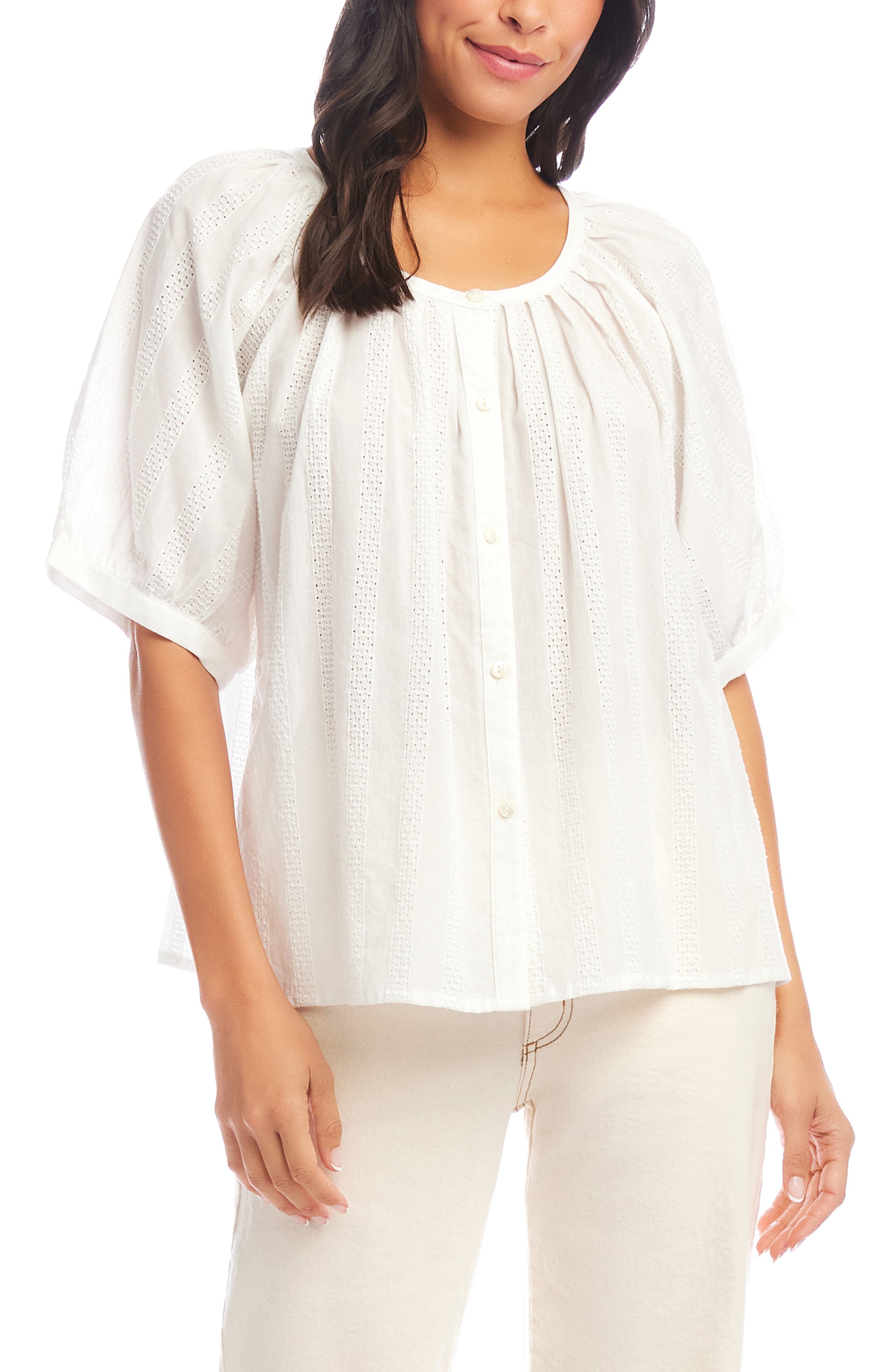 karen kane tie dye peasant top