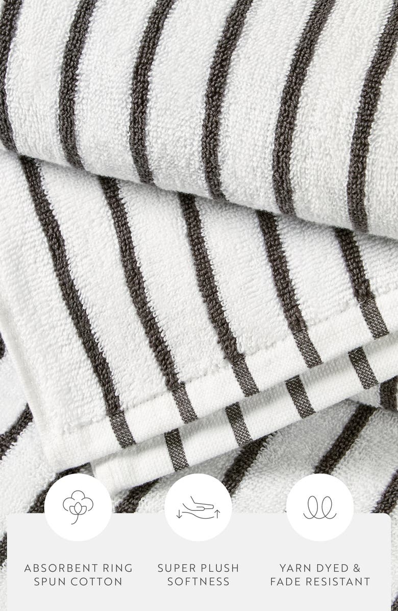 HOMESPUN 4-Pack Cabana Beach Towels, Alternate, color, Stripes Gray