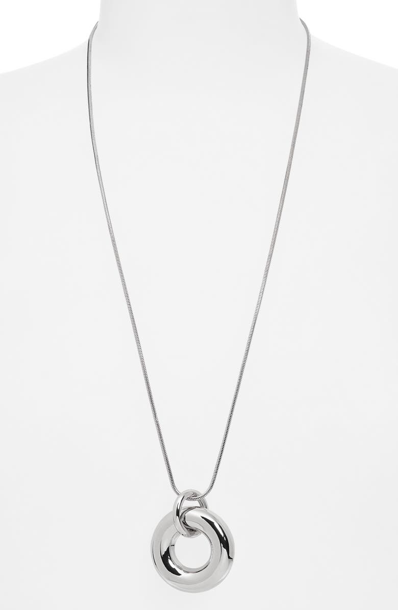 Nordstrom Circle Pendant Long Necklace, Alternate, color,