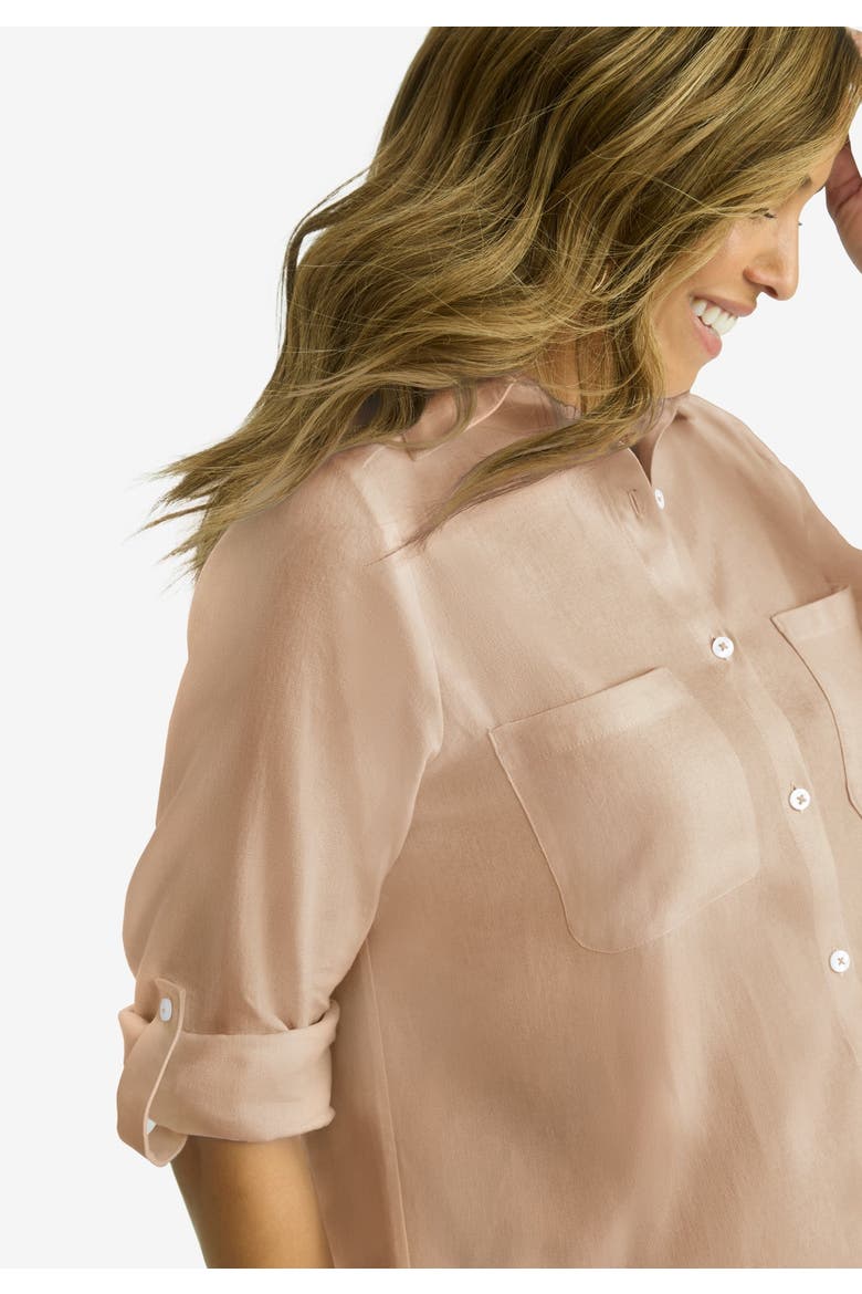 Linen Mega Tunic, Alternate, color, NEW KHAKI