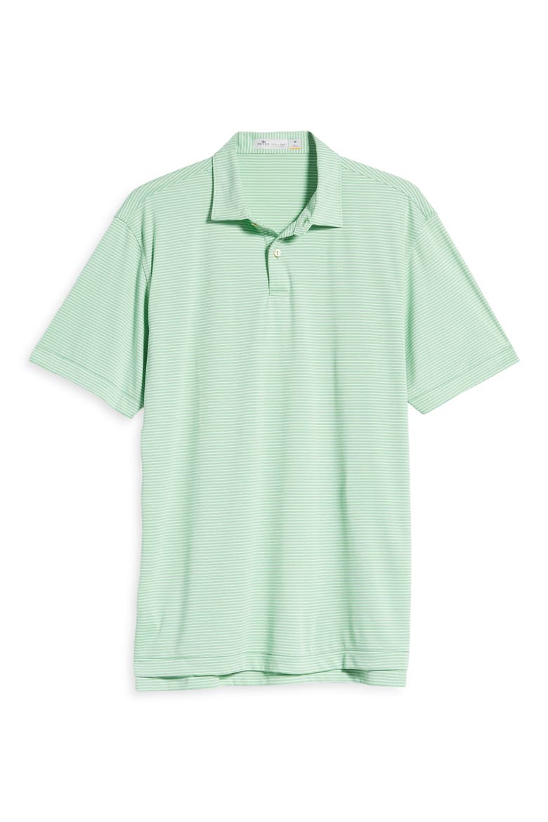 Featherweight Mélange Stripe Short Sleeve Polo, Alternate, color, MINT LEAF