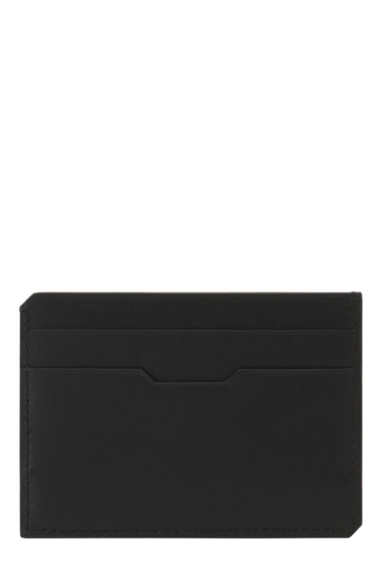 Lanvin Compagnon Leather Cardholder, Alternate, color, Black