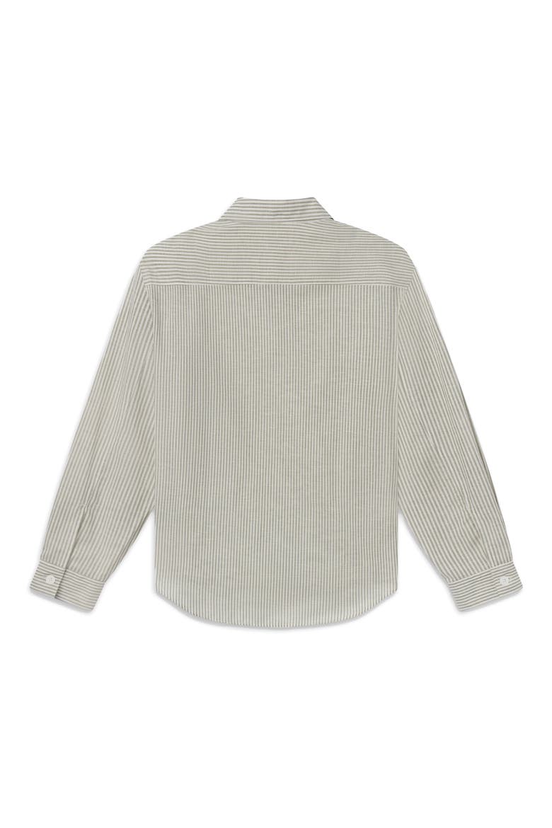 Stripe Button-Up Shirt, Alternate, color, KHAKI ECRU STRIPE