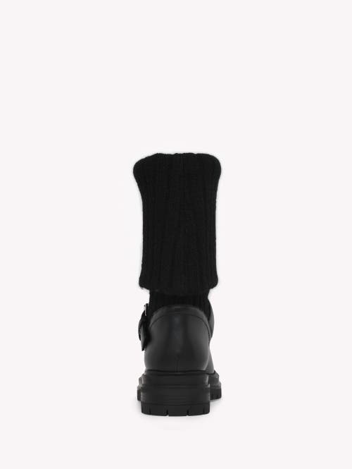 Gianvito Rossi Black Leather And Fabric Thurso Boots In Black