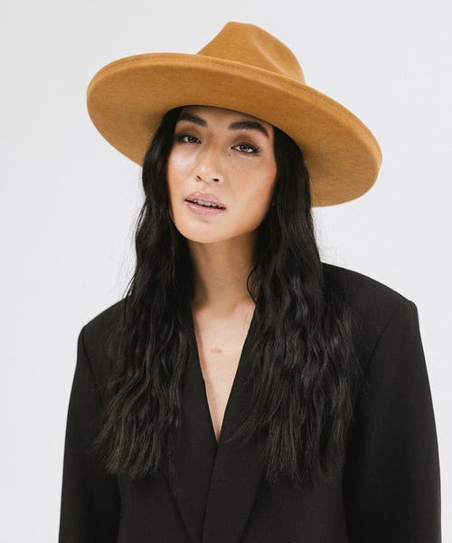 Gigi Pip Maude Wide Brim Fedora Hat In Cinnamon