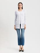 Misook Heritage Pointelle Braided Trim Knit Cardigan