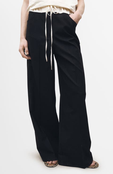 Drawstring Wide Leg Pants