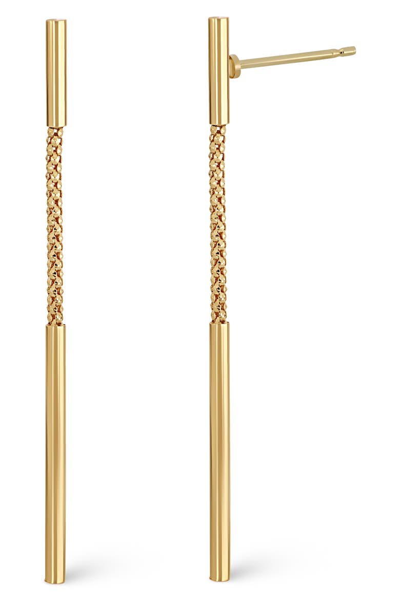 14K Popcorn Chain Drop Earrings, Main, color, YELLOW GOLD