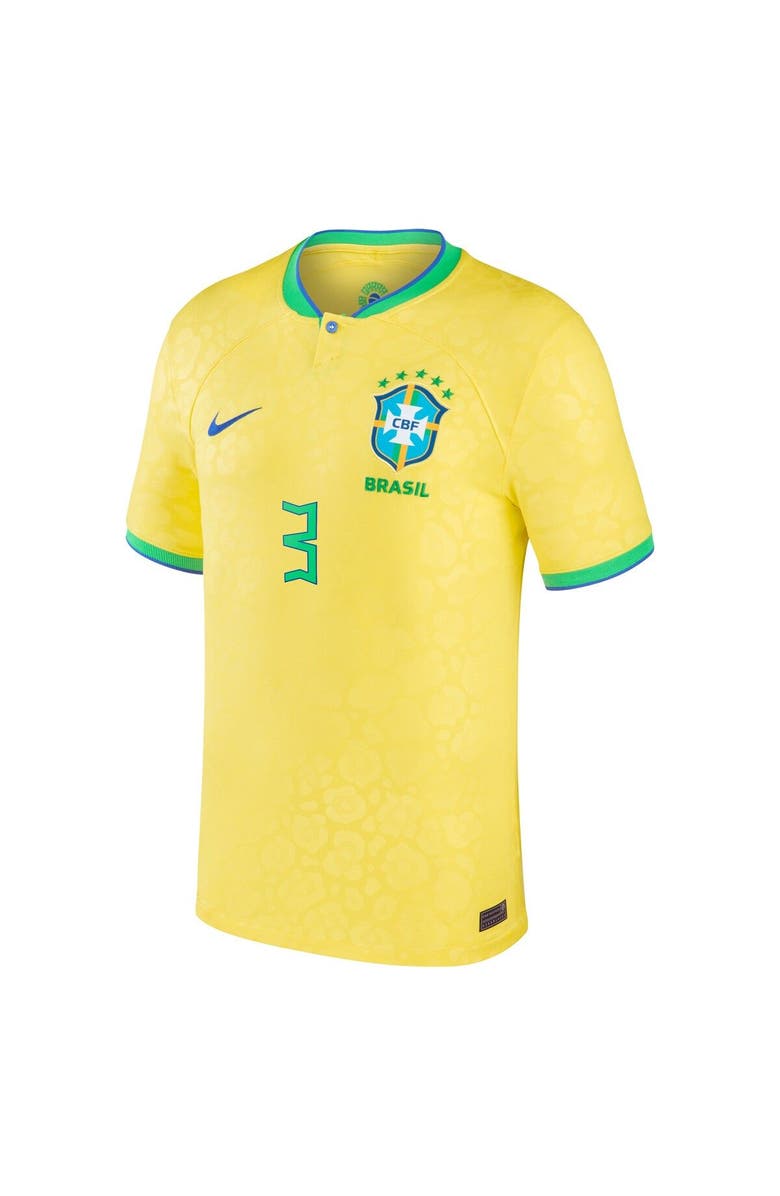 Nike Men's Nike Thiago Silva Yellow Brazil National Team 2022/23 Replica Home Jersey, Alternate, color, 