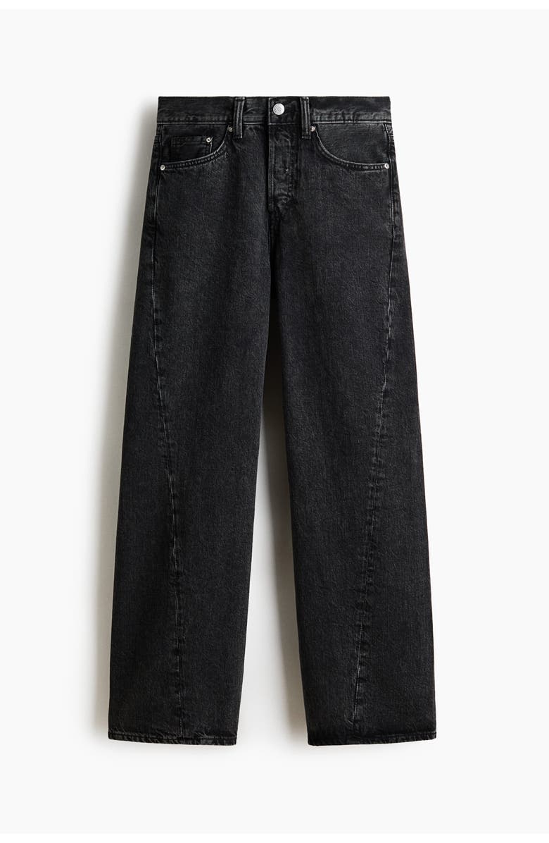 H&M Loose-fit straight twisted-leg jeans, Alternate, color, Denim Black
