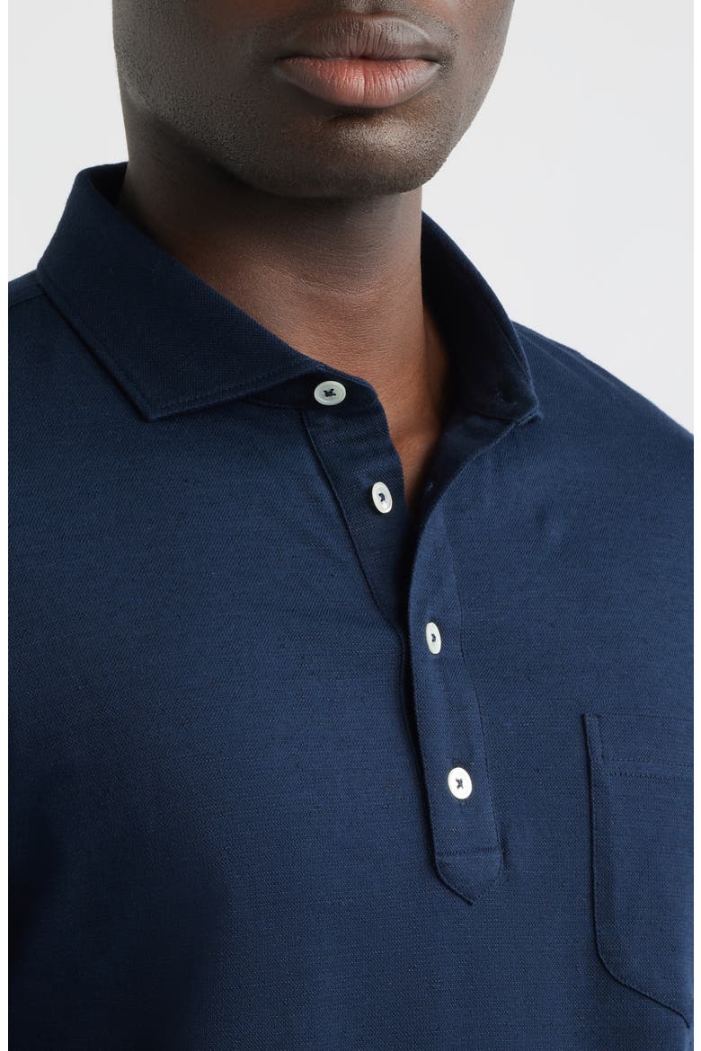 Landon Crown Crafted Long Sleeve Polo, Alternate, color, NAVY