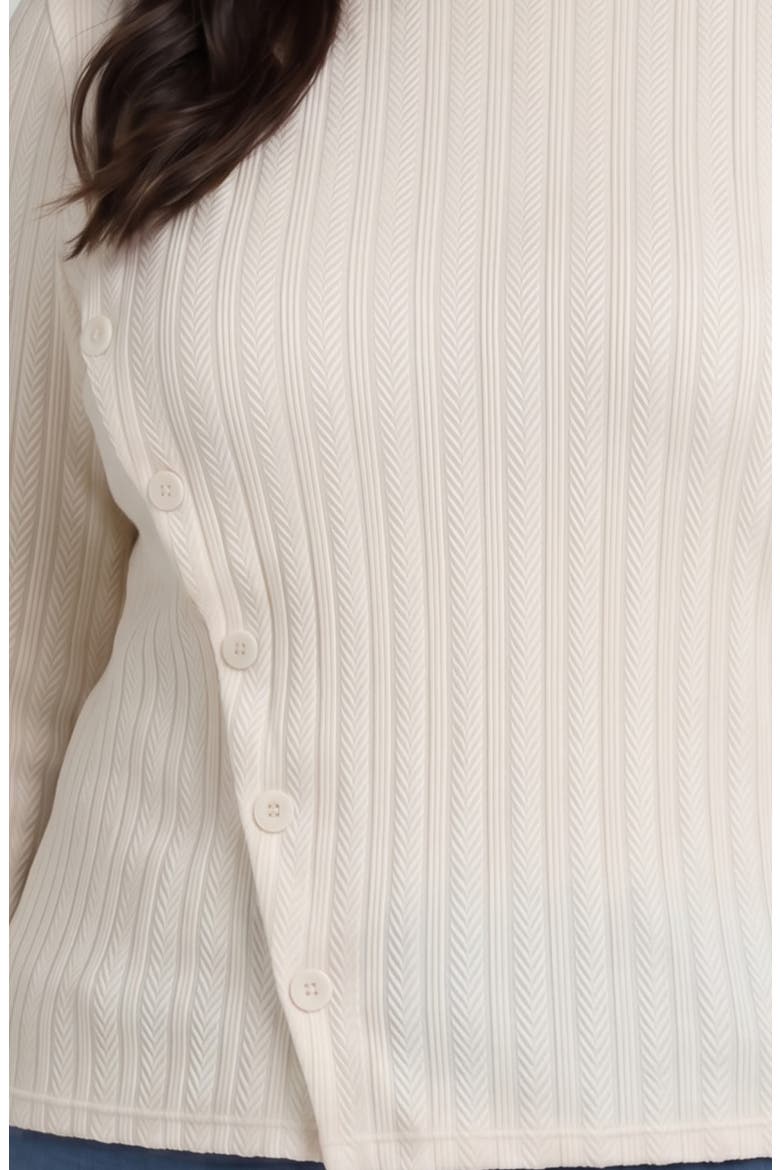 Side Button Boat Neck Knit Top, Alternate, color, BONE