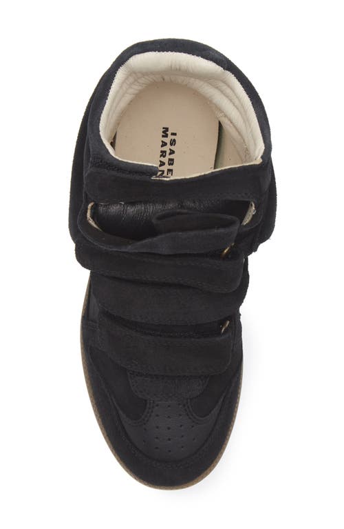 Isabel Marant Black Buckee Suede Trim Wedge Hi-top Sneakers In Black