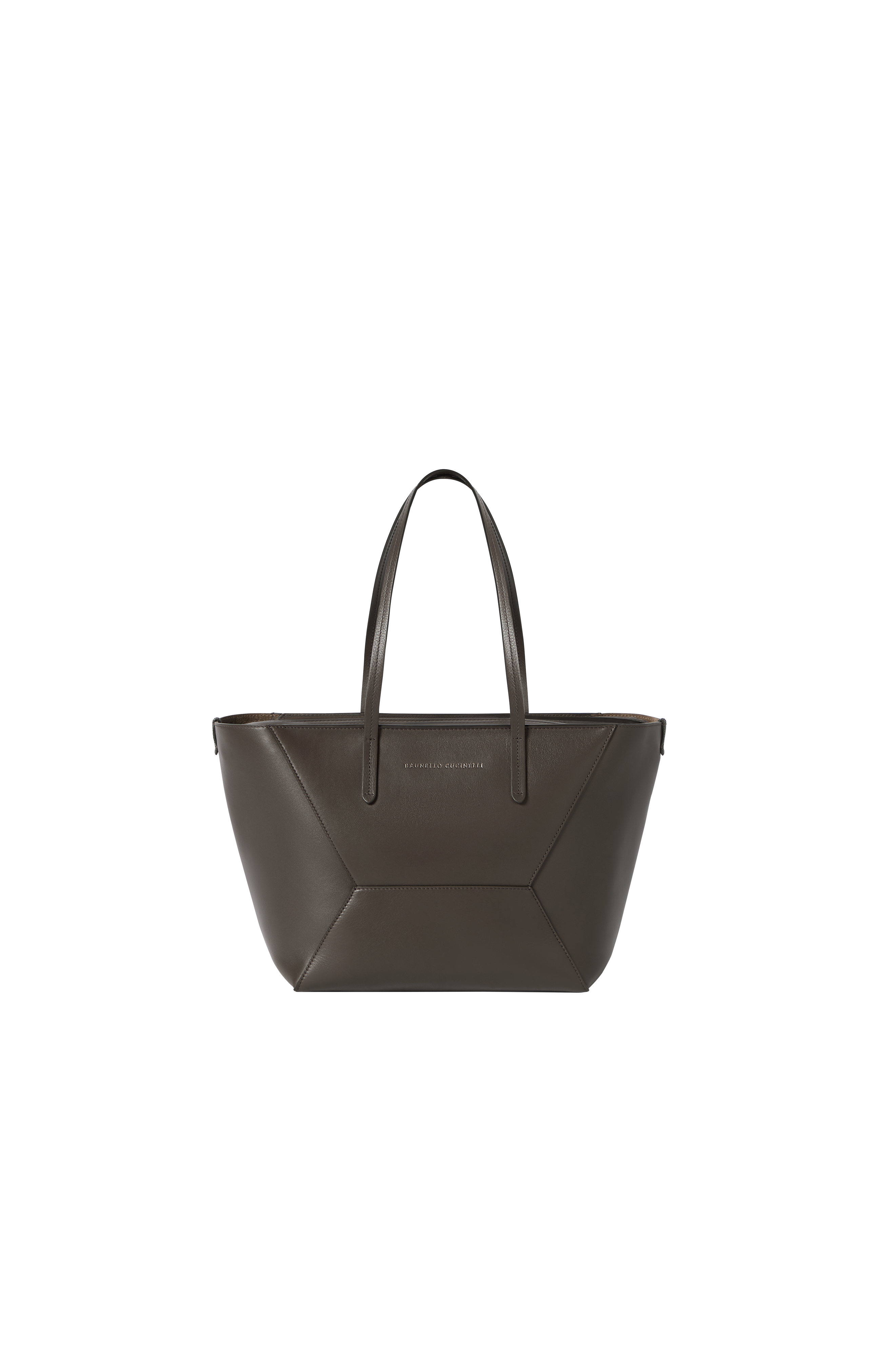 BC Duo small bag in calfskin with monili, Alternate, color, Brown