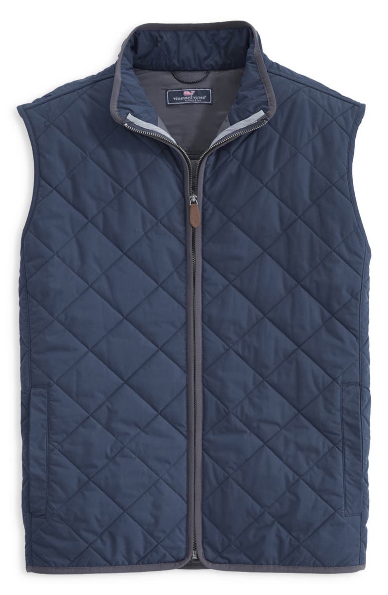 vineyard vines Dorset Quilted Vest, Main, color, 