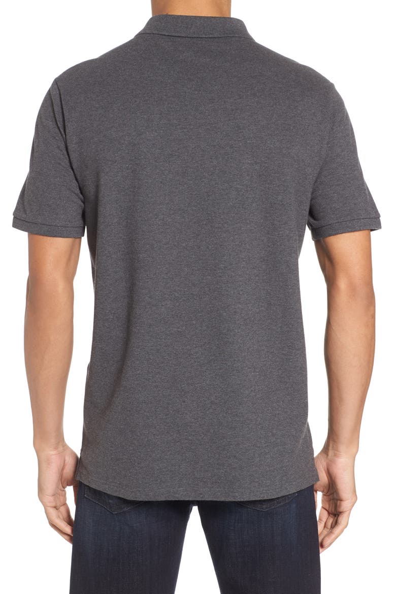 Regular Fit Piqué Polo, Alternate, color, CHARCOAL