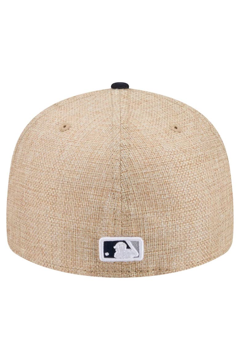 Men's New Era  Natural/Navy New York Yankees Twine 59FIFTY Fitted Hat, Alternate, color, Natural