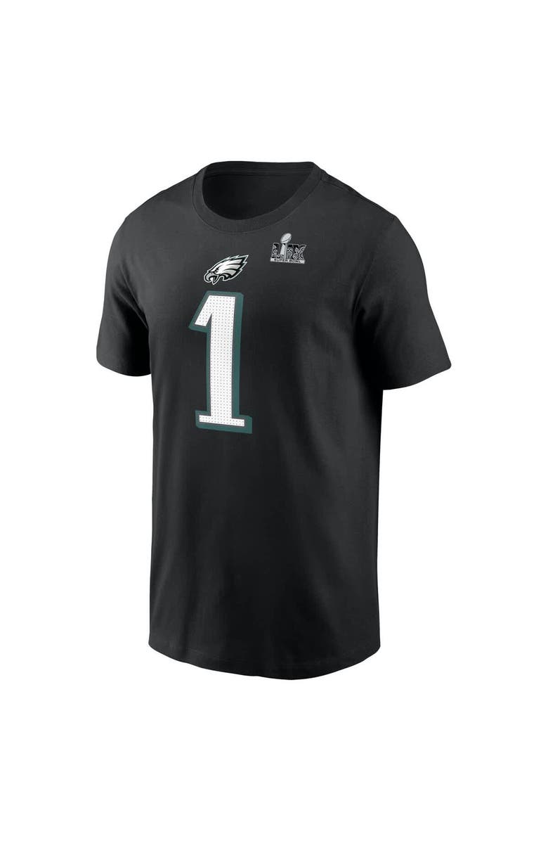 Nike Men's Nike Jalen Hurts Black Philadelphia Eagles Super Bowl LIX Name & Number T-Shirt, Alternate, color, 