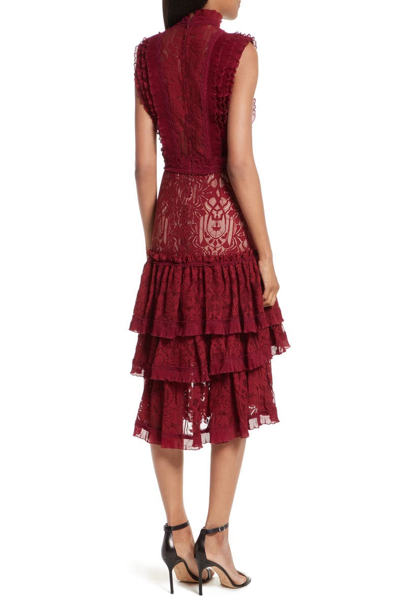Simkhai Jonathan Simkhai Tower Mesh Lace Ruffled Dress, Alternate, color,