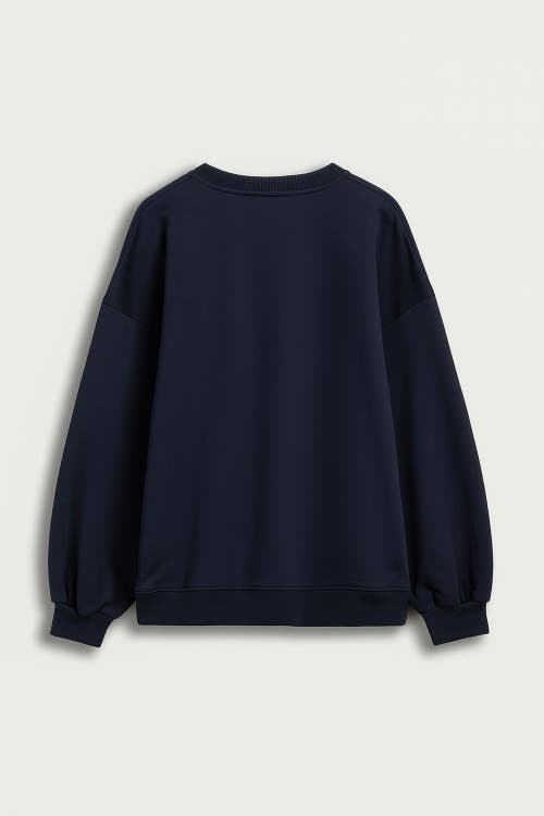 Nocturne Woven Text Logo Sweatshirt In Blue