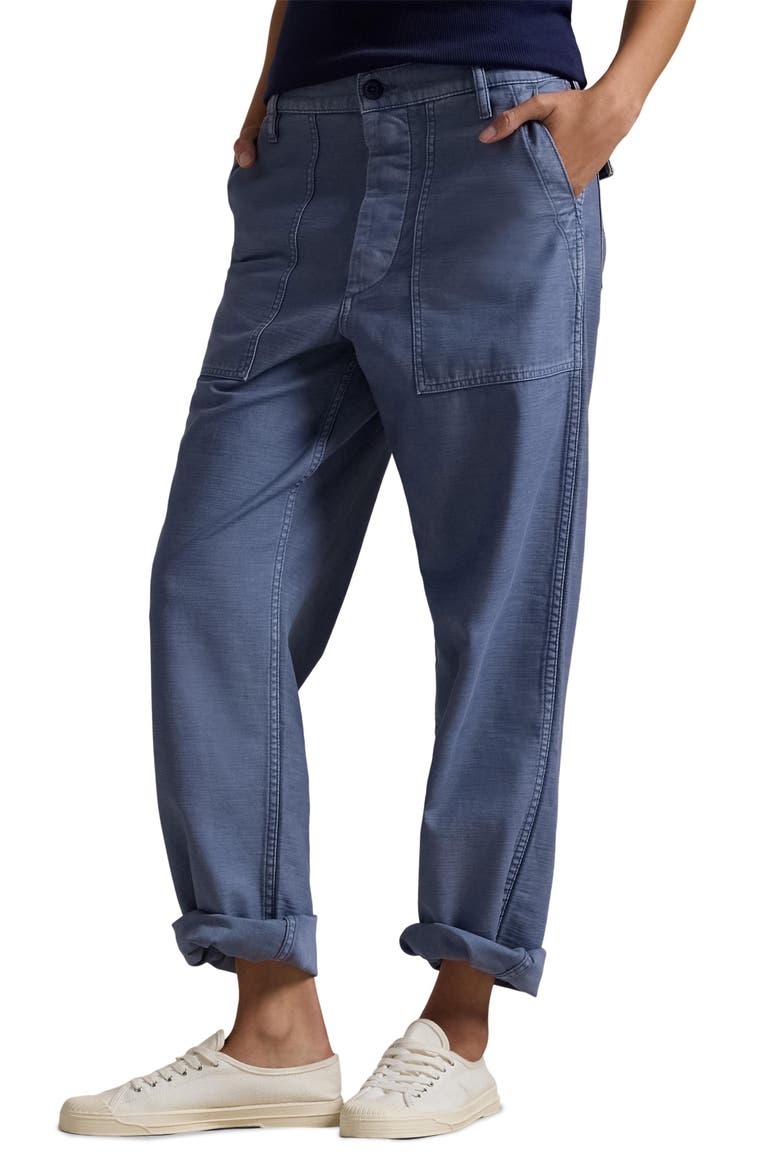The Rickey Straight Leg Cotton Sateen Pants, Main, color, FRENCH WORKWEAR BLUE