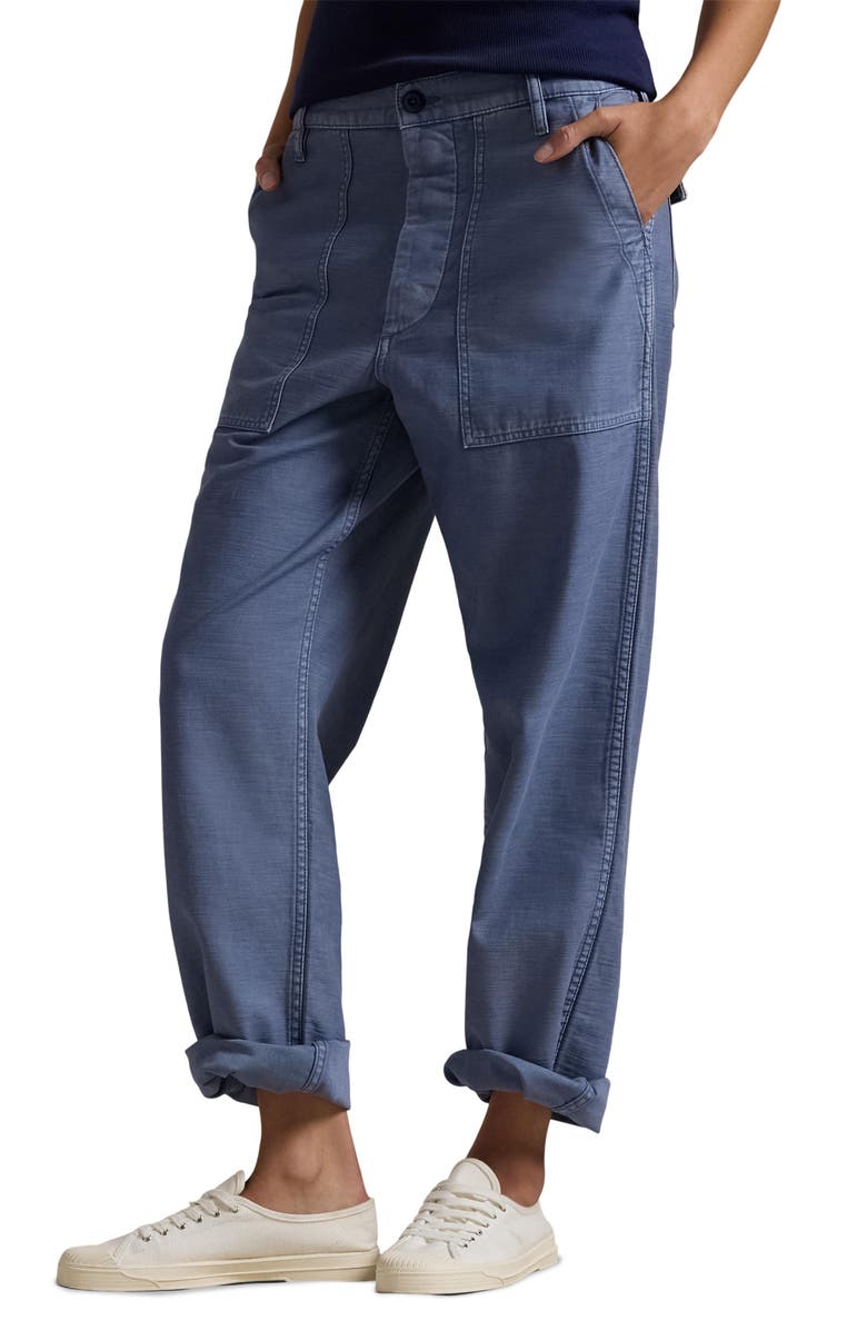 Polo Ralph Lauren The Rickey Straight Leg Cotton Sateen Pants, Main, color, French Workwear Blue