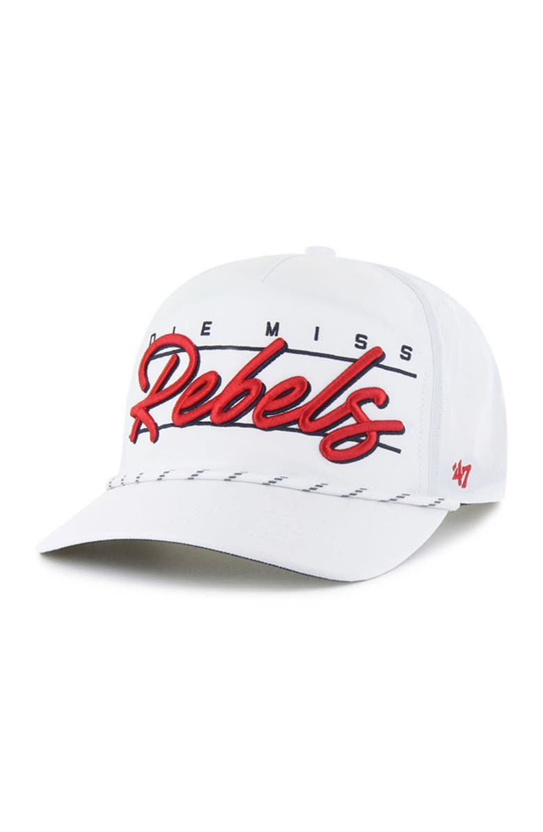 '47 Men's '47 White Ole Miss Rebels Condor Hitch brrr° Adjustable Hat, Main, color, 