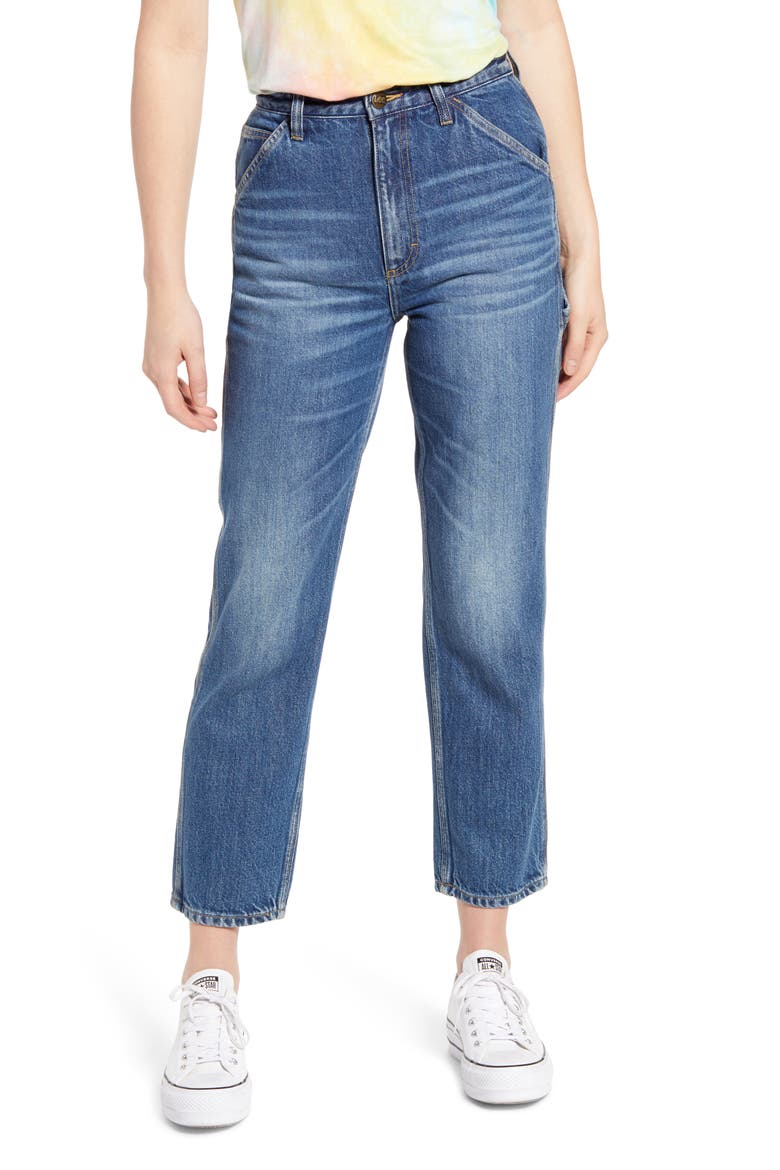 High Waist Crop Carpenter Jeans, Main, color, RIDE OR DIE