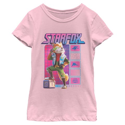 Girls' Fox Mccloud Retro Pose Short Sleeve T-shirt