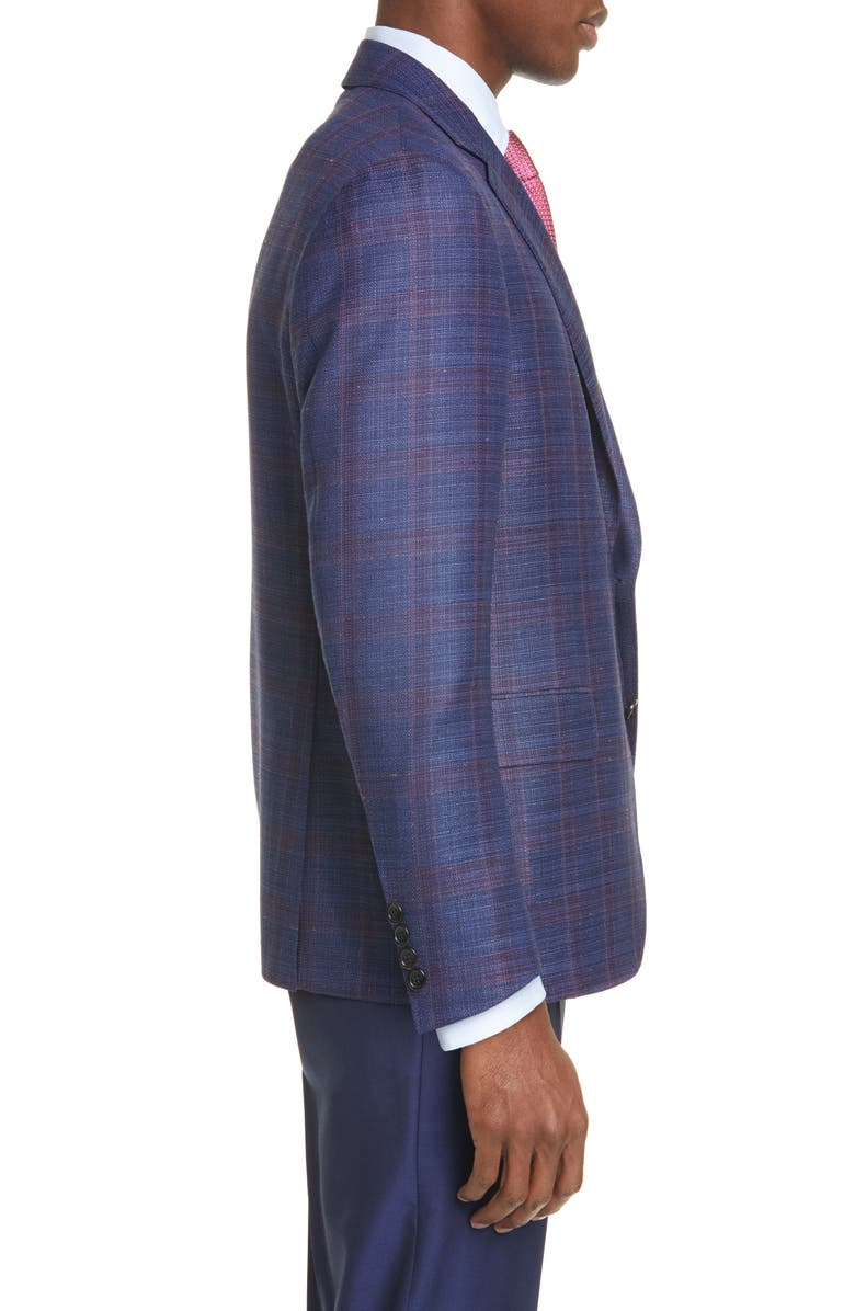 Canali Kei Classic Fit Windowpane Plaid Wool Sport Coat, Alternate, color,