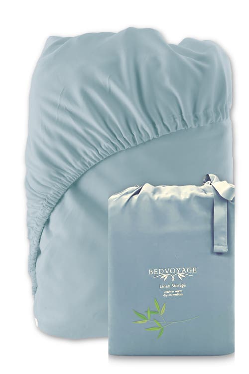 Bedvoyage Luxury 100% Viscose Cooling Fitted Sheet In Sky