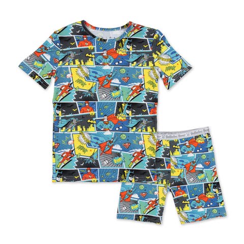 Justice League Hero Kids 2-Piece Short Sleeve & Shorts Pajama Set